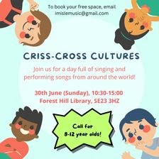 Criss Cross Cultures: Full-day world music workshop for 8-12 year olds